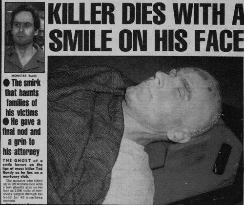 A newspaper clipping on the execution of Ted Bundy