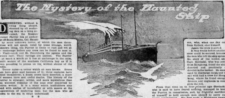 A newspaper report of the Ivan Vassili Ship