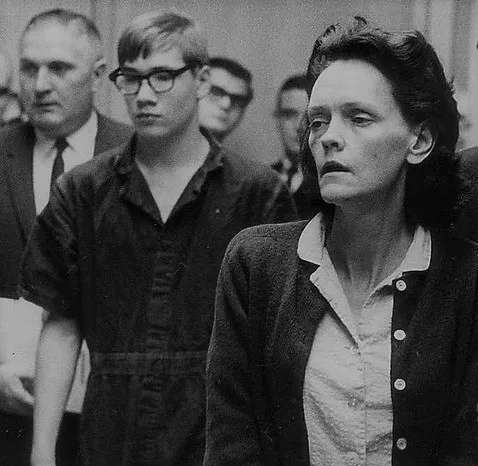 Richard Hobbs and Gertrude Baniszewski at a hearing before Marion County Judge Harry Zaklan, November 1, 1965.