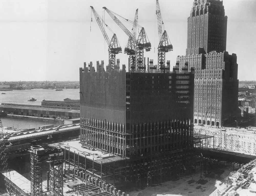 The construction of the World Trade Center