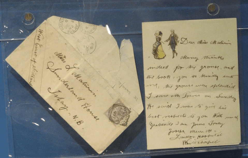The only surviving letter written by Joseph Merrick