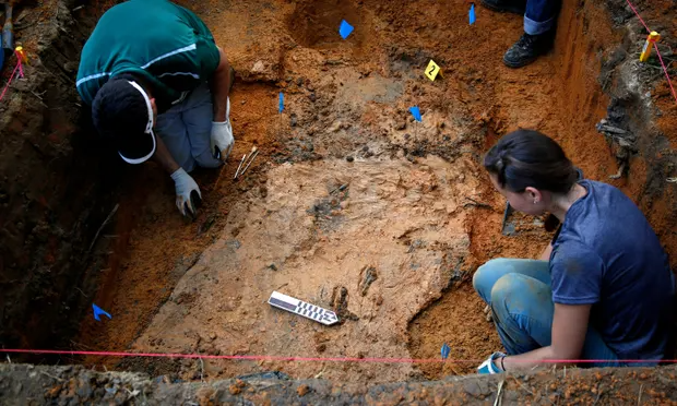Anthropologists at the University of South Florida exhume a grave at the Arthur G Dozier School for Boys in 2013.