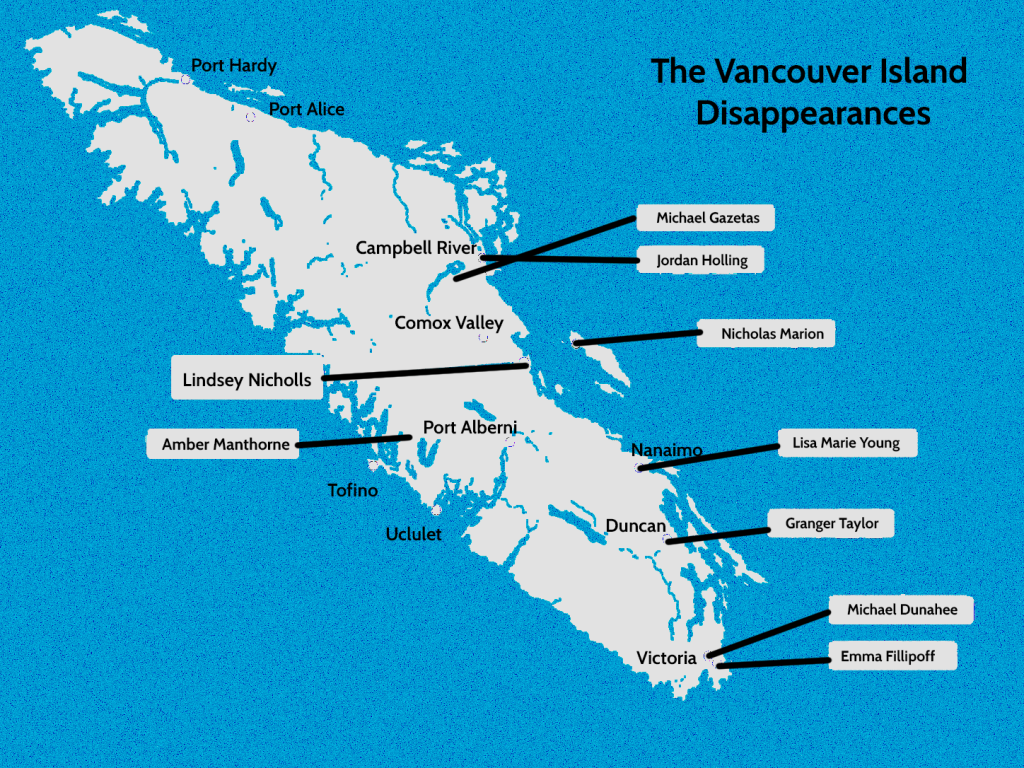 A list of some of the missing people of Vancouver island